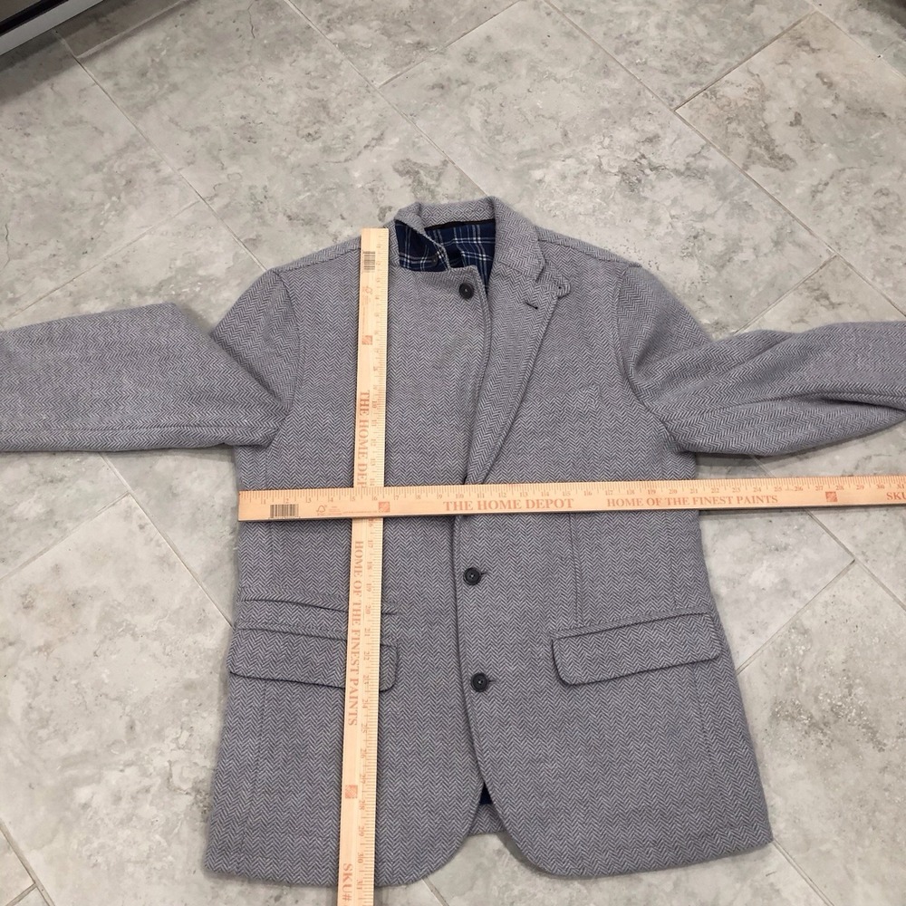 The Territory Ahead Tweed Sport Coat Mens L Herringbone Elbow Patch Flannel - Picture 10 of 12